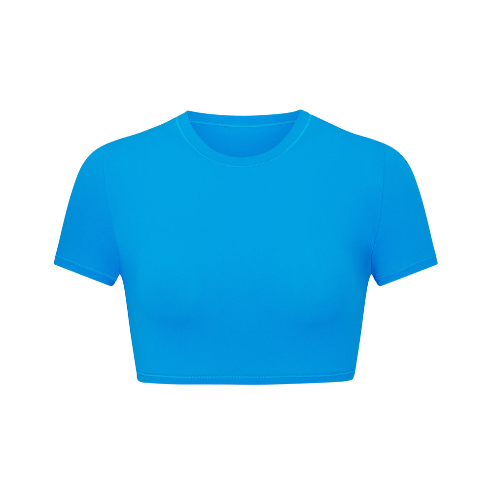 Skims FITS EVERYBODY SUPER CROPPED T-shirt Blauw | 84XWTUHDR