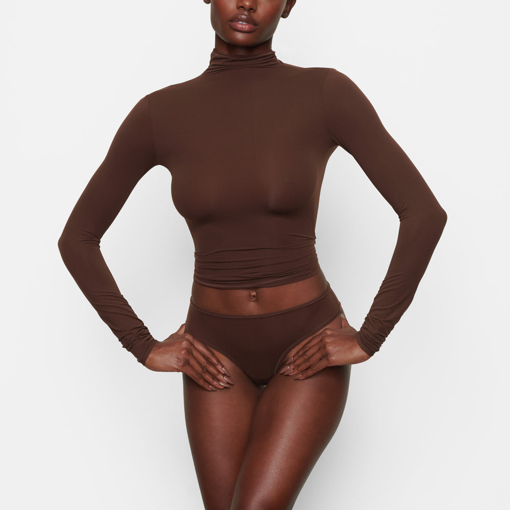Skims FITS EVERYBODY TURTLENECK T-shirt Chocola | 03LFRPJAI