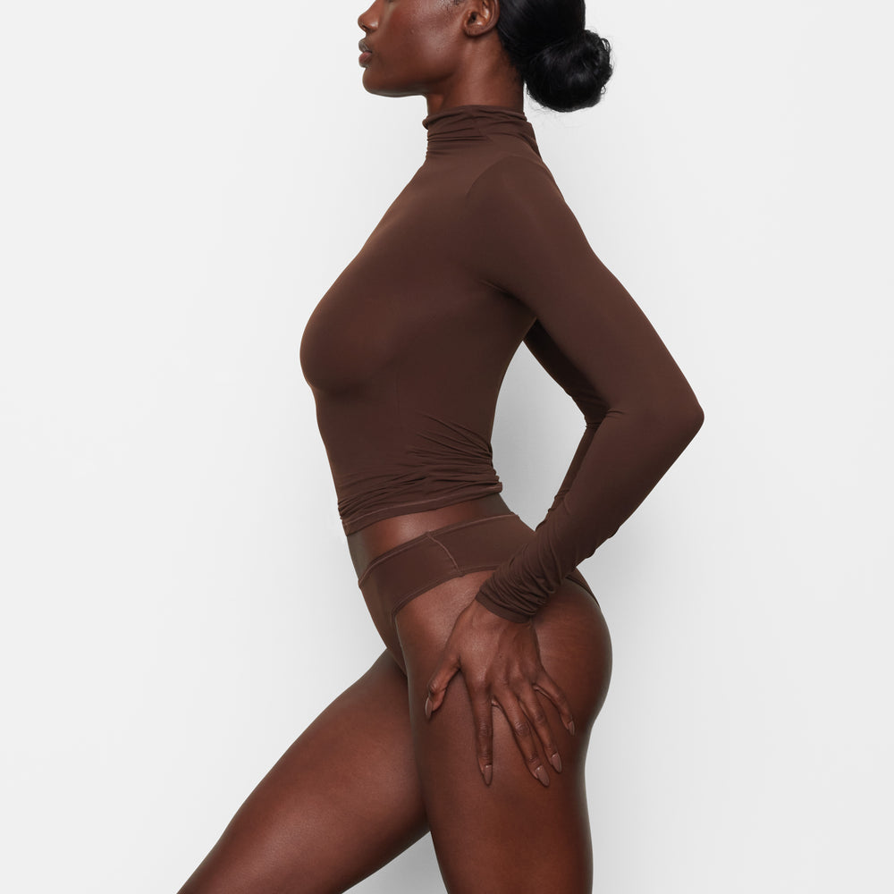 Skims FITS EVERYBODY TURTLENECK T-shirt Chocola | 03LFRPJAI
