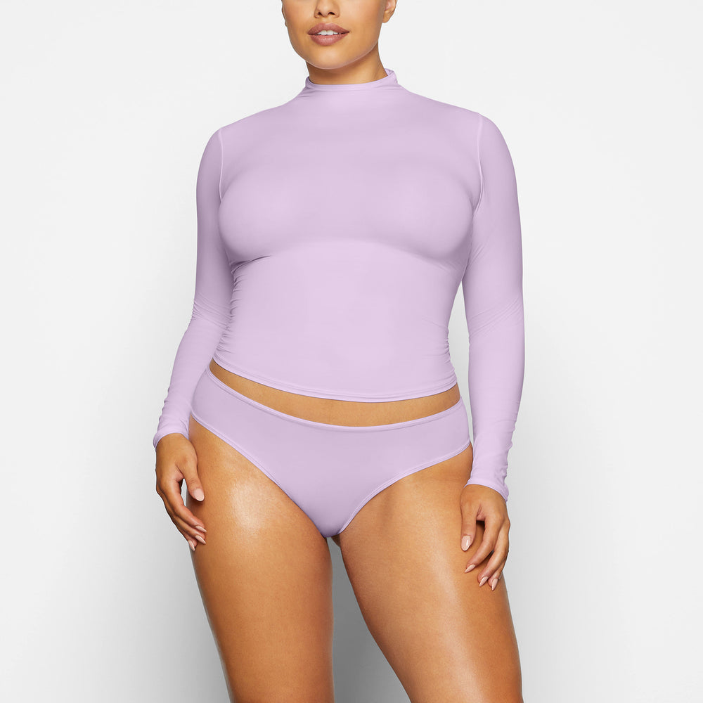 Skims FITS EVERYBODY TURTLENECK T-shirt Paars | 37TQGFJMU