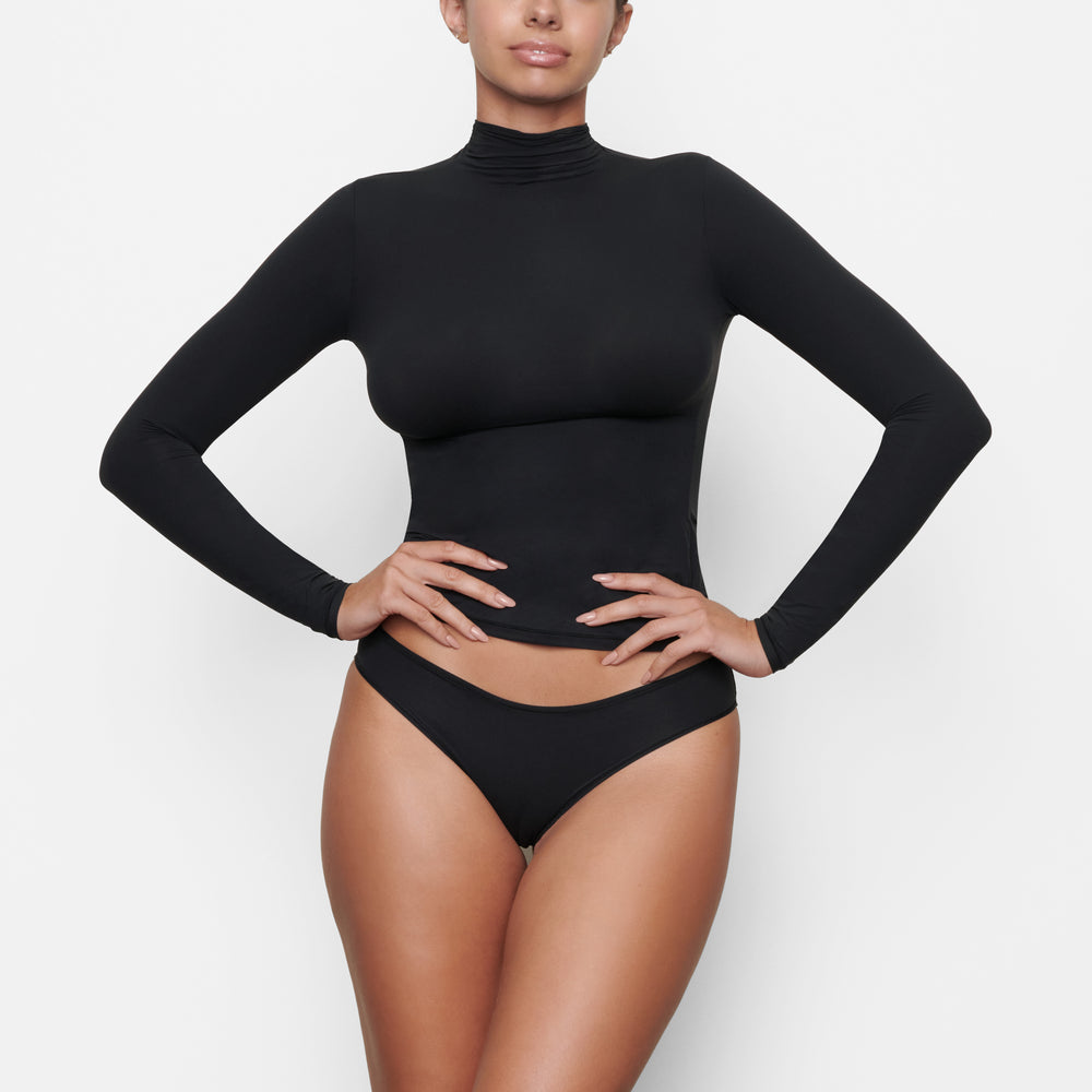 Skims FITS EVERYBODY TURTLENECK T-shirt Zwart | 49DRUNXAW