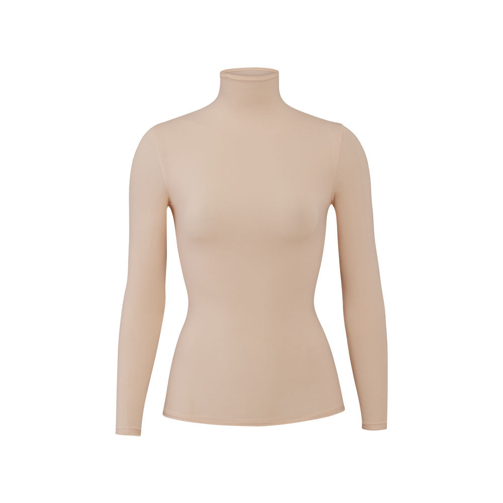 Skims FITS EVERYBODY TURTLENECK T-shirt Beige | 54HEUCBXG