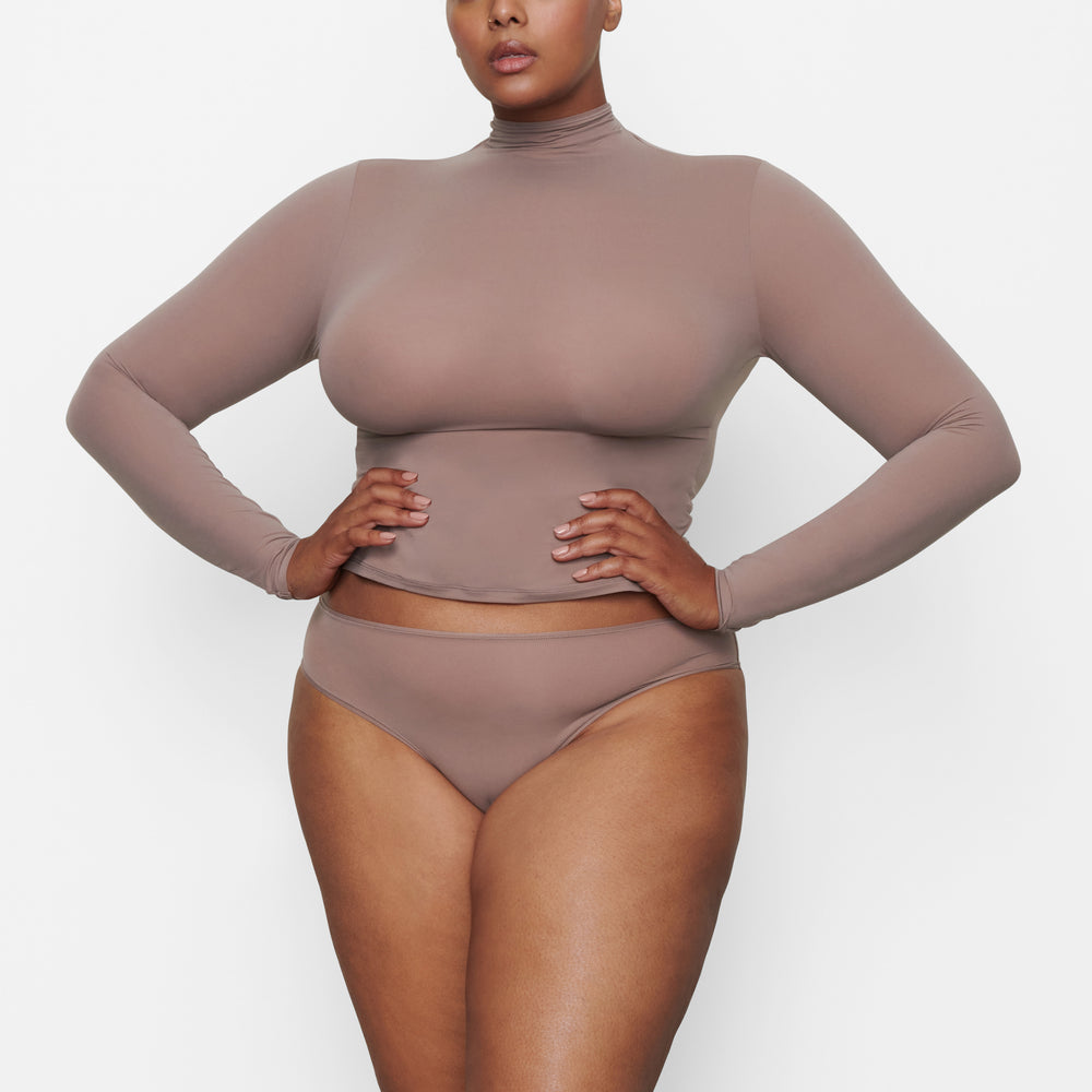 Skims FITS EVERYBODY TURTLENECK T-shirt Bruin | 83EDAPYWF