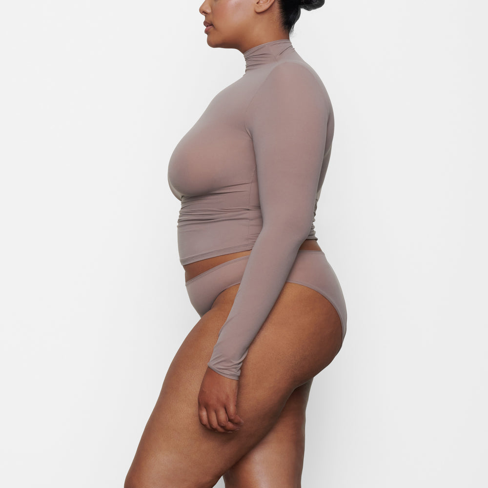 Skims FITS EVERYBODY TURTLENECK T-shirt Bruin | 83EDAPYWF
