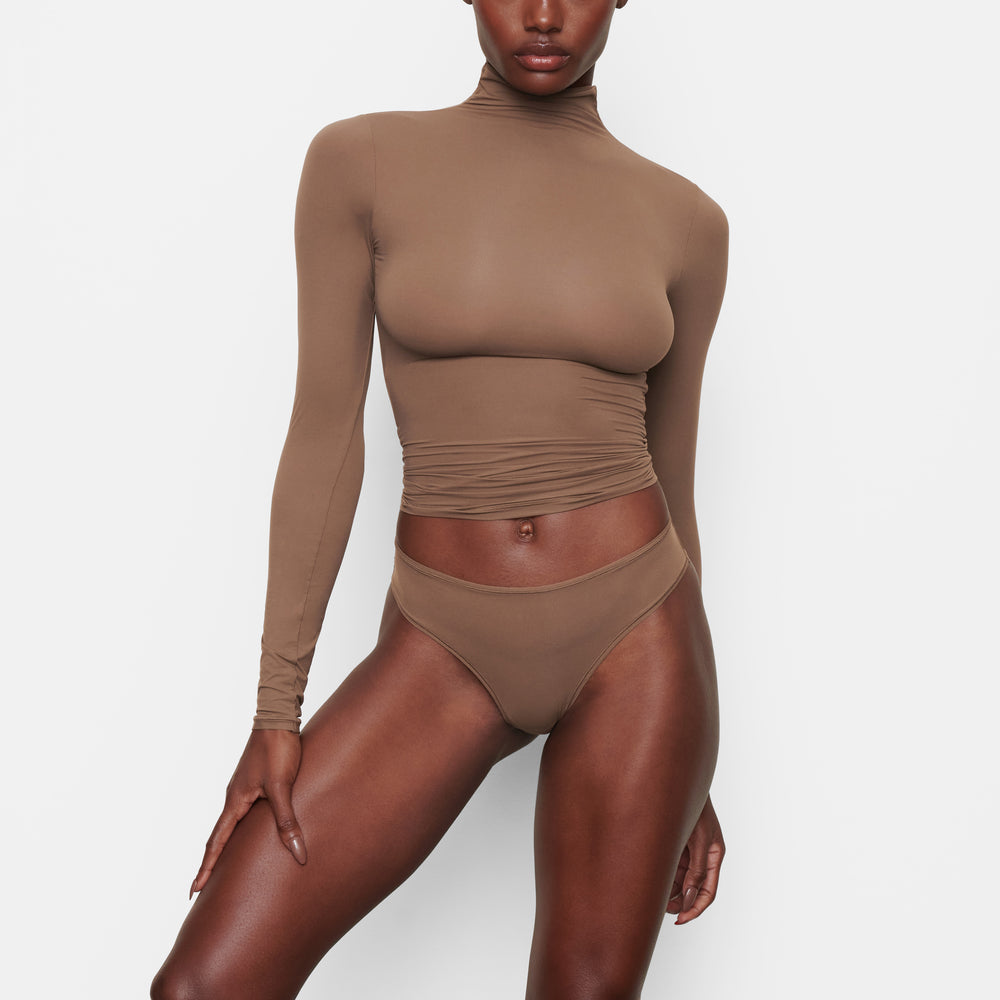 Skims FITS EVERYBODY TURTLENECK T-shirt Abrikoos | 86WDXMVHT