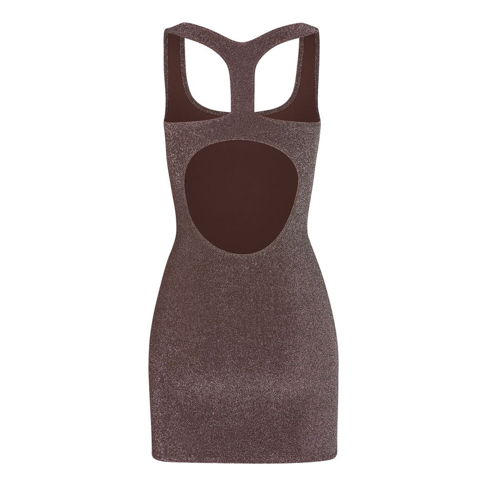 Skims GLITTER SWIM METALLIC Jurk Chocola | 96WTLBPFK