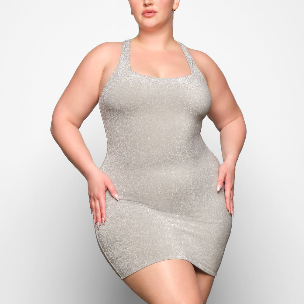 Skims GLITTER SWIM METALLIC Jurk Grijs | 23IUXTEFR