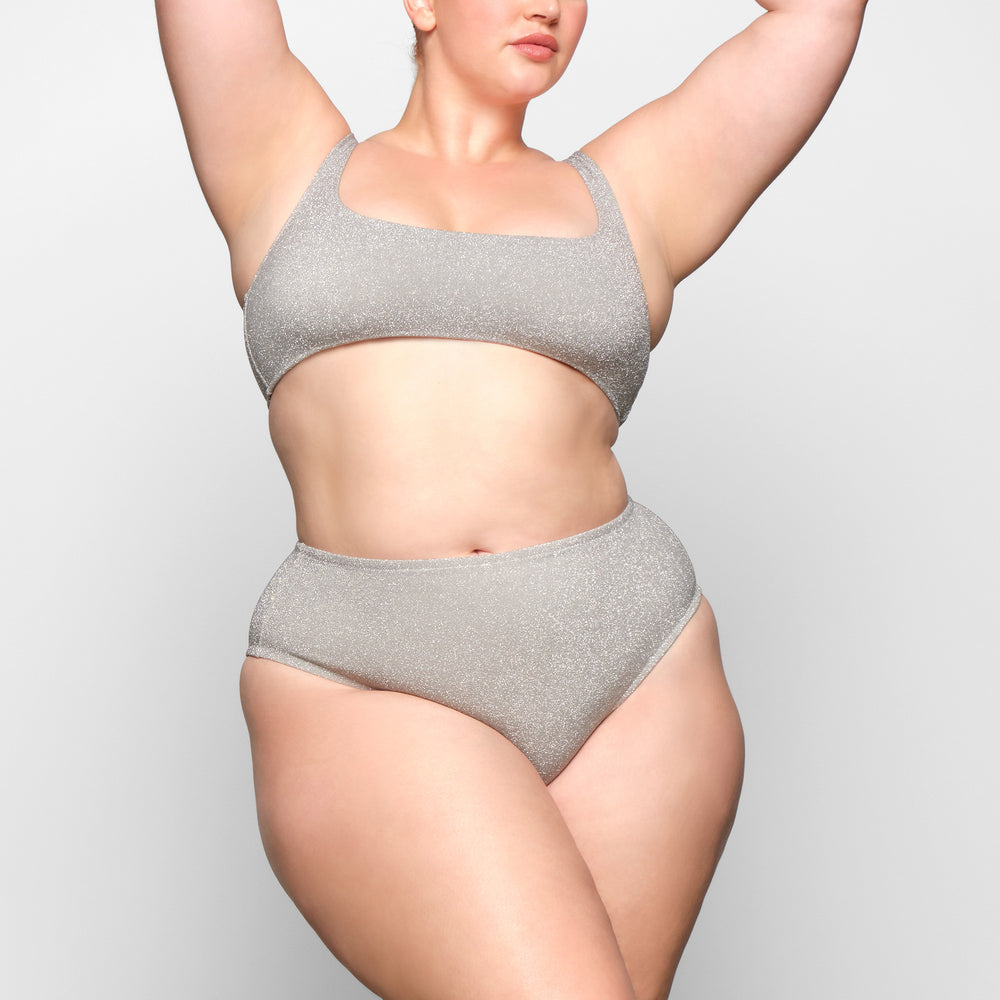 Skims GLITTER SWIM MID WAIST BOTTOM Two Pieces Grijs | 90PJOCKNZ