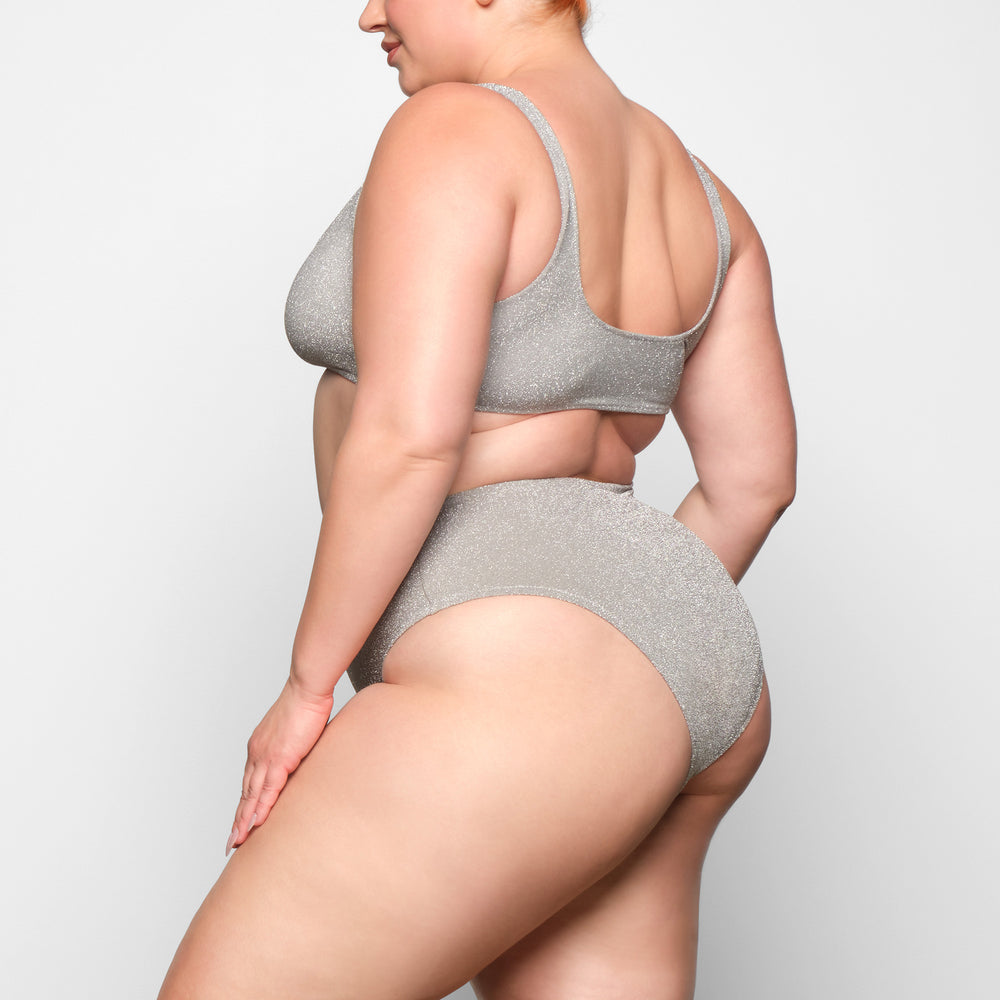 Skims GLITTER SWIM MID WAIST BOTTOM Two Pieces Grijs | 90PJOCKNZ