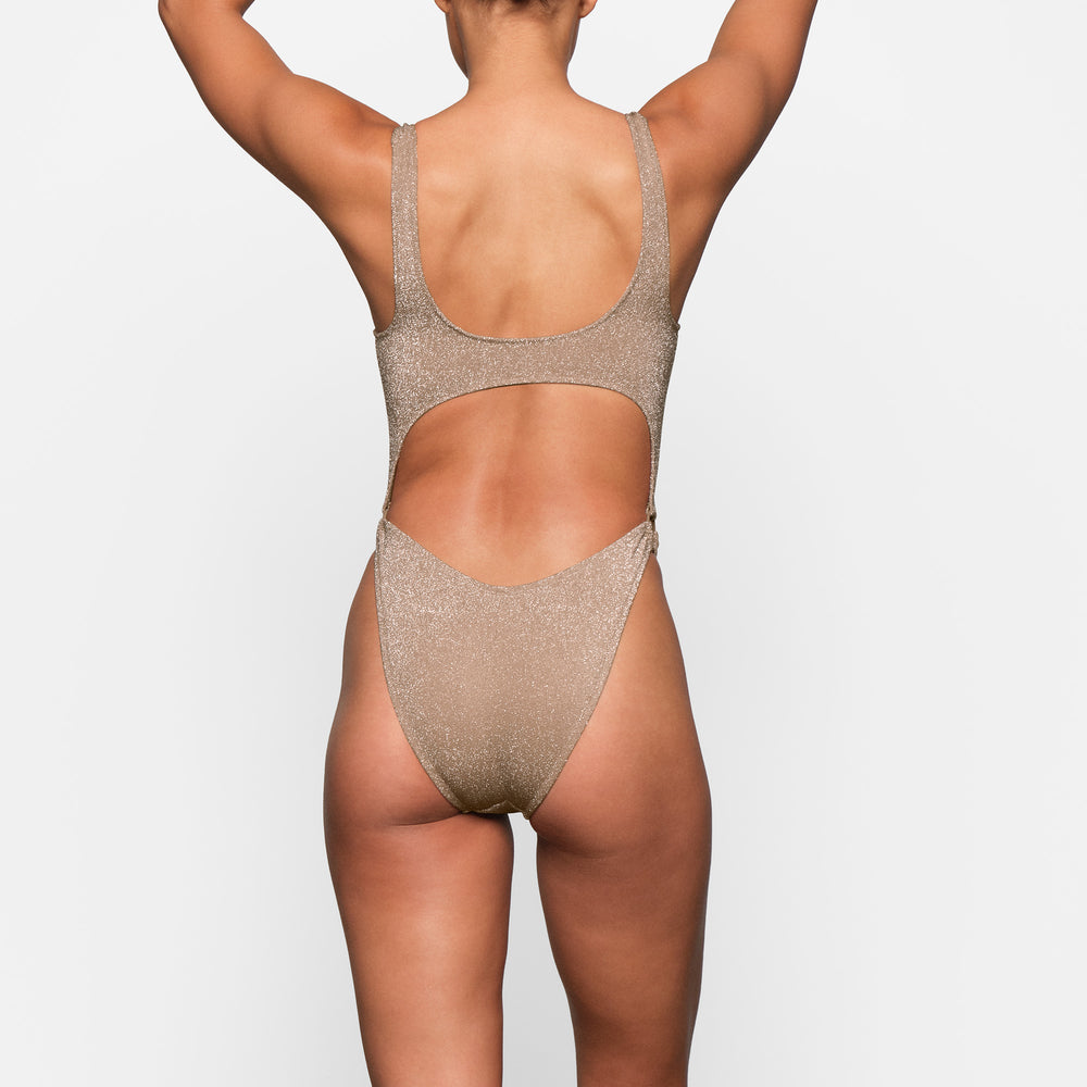 Skims GLITTER SWIM MONOKINI One Piece Abrikoos | 09YEQHWDG