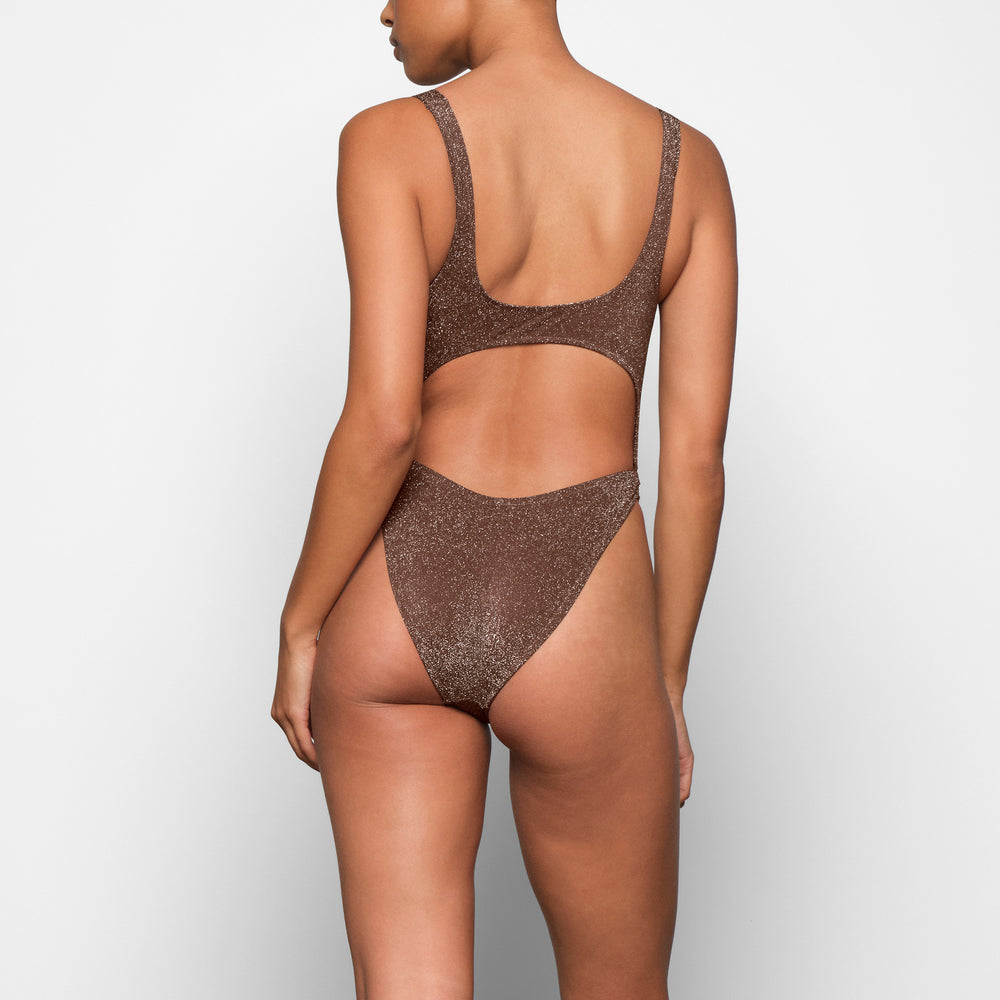 Skims GLITTER SWIM MONOKINI One Piece Bruin | 08KHBNFVS