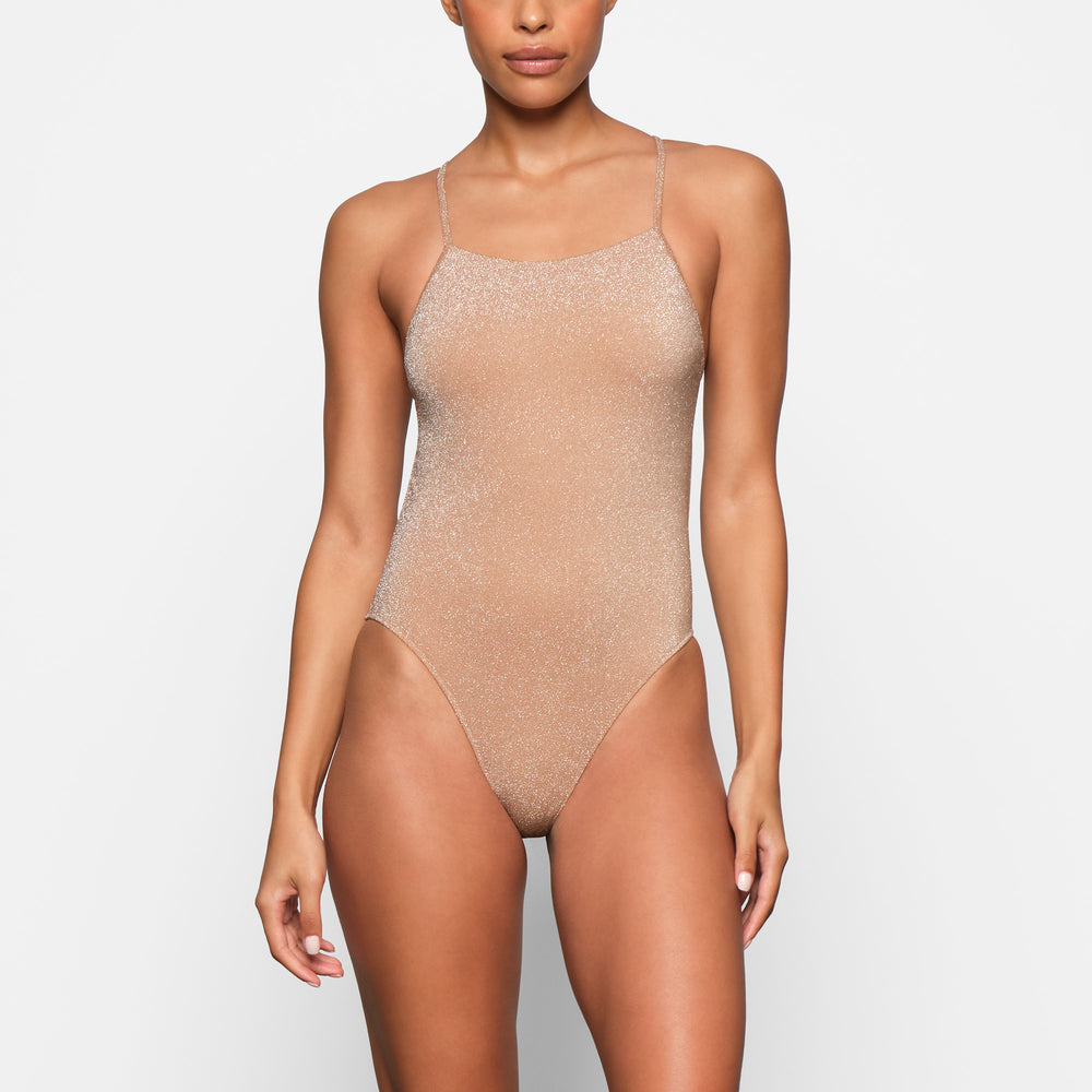 Skims GLITTER SWIM One Piece Abrikoos | 81RIXBPOK