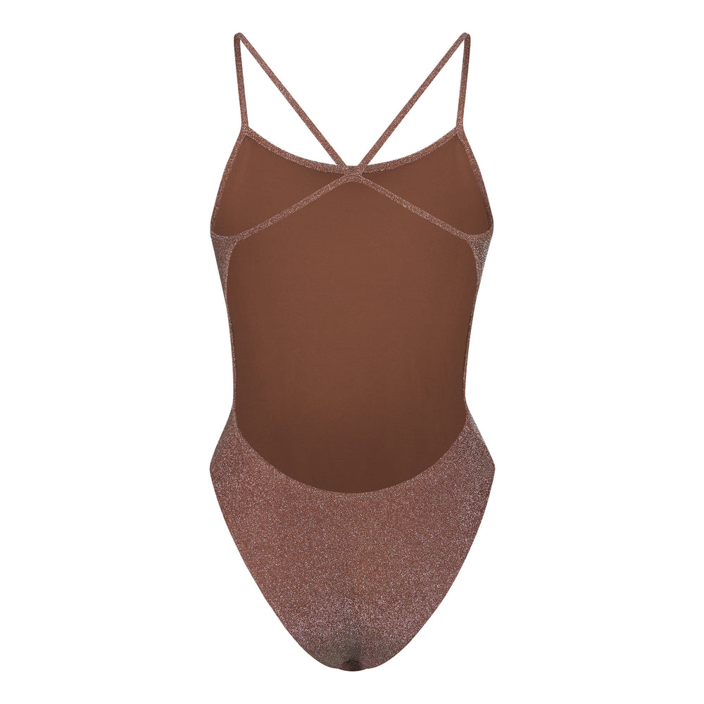 Skims GLITTER SWIM One Piece Bruin | 05CUPIKGQ