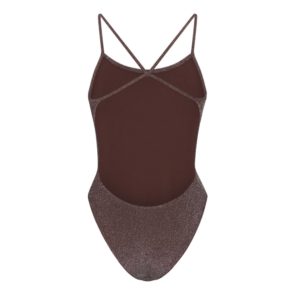 Skims GLITTER SWIM One Piece Chocola | 91KREWOBS