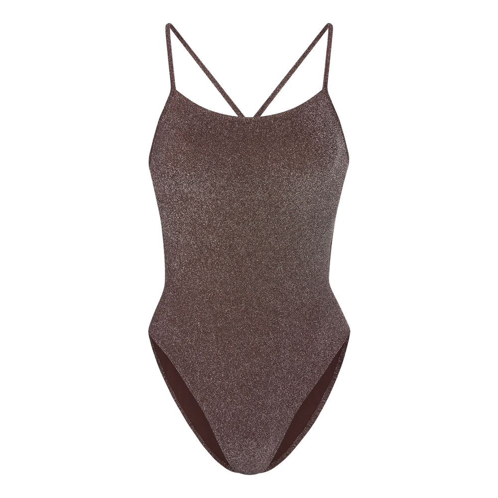 Skims GLITTER SWIM One Piece Chocola | 91KREWOBS