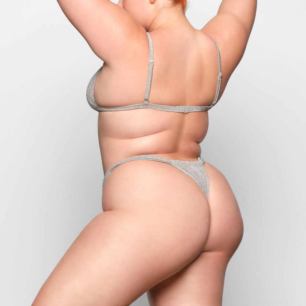 Skims GLITTER SWIM RUCHED BIKINI TANGA Two Pieces Grijs | 42YOLSMIC