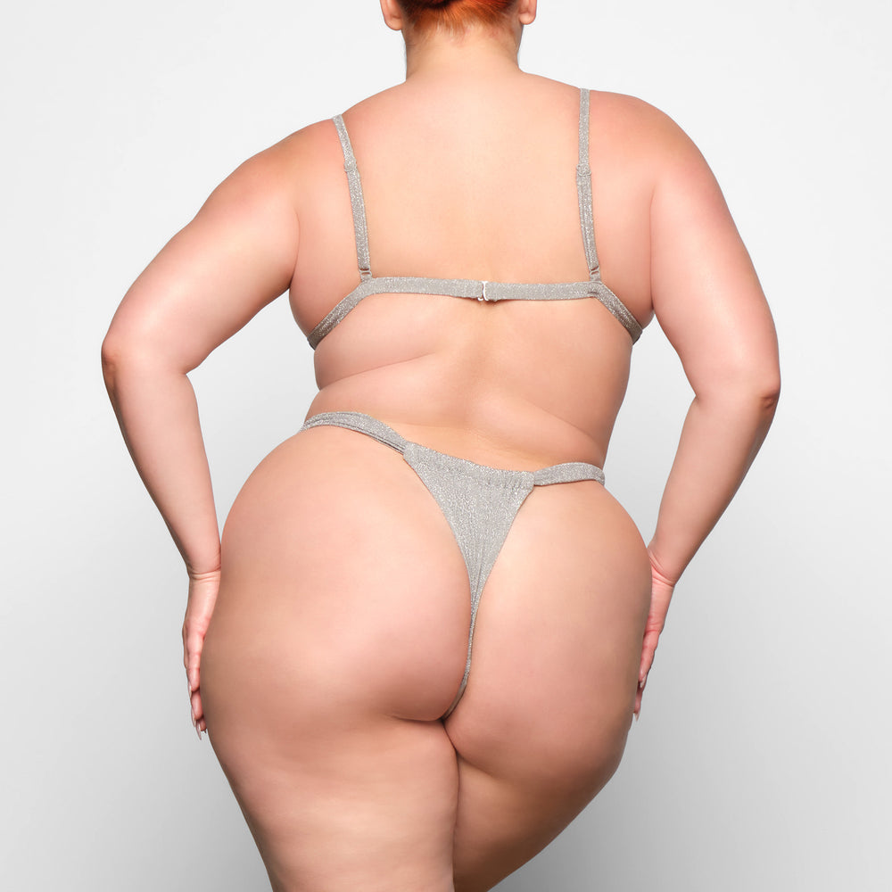 Skims GLITTER SWIM RUCHED BIKINI TANGA Two Pieces Grijs | 42YOLSMIC