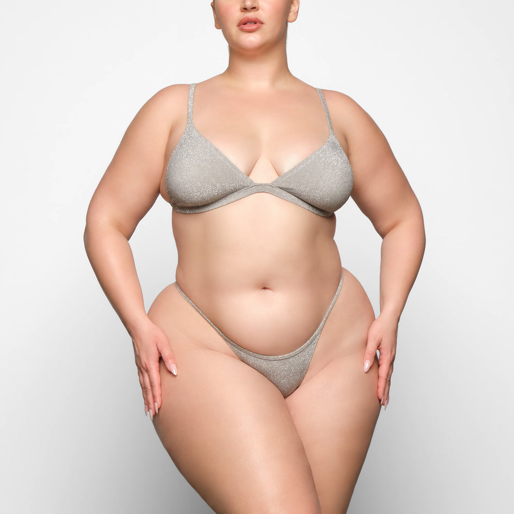 Skims GLITTER SWIM STRING Thong Grijs | 85UQNPIOL