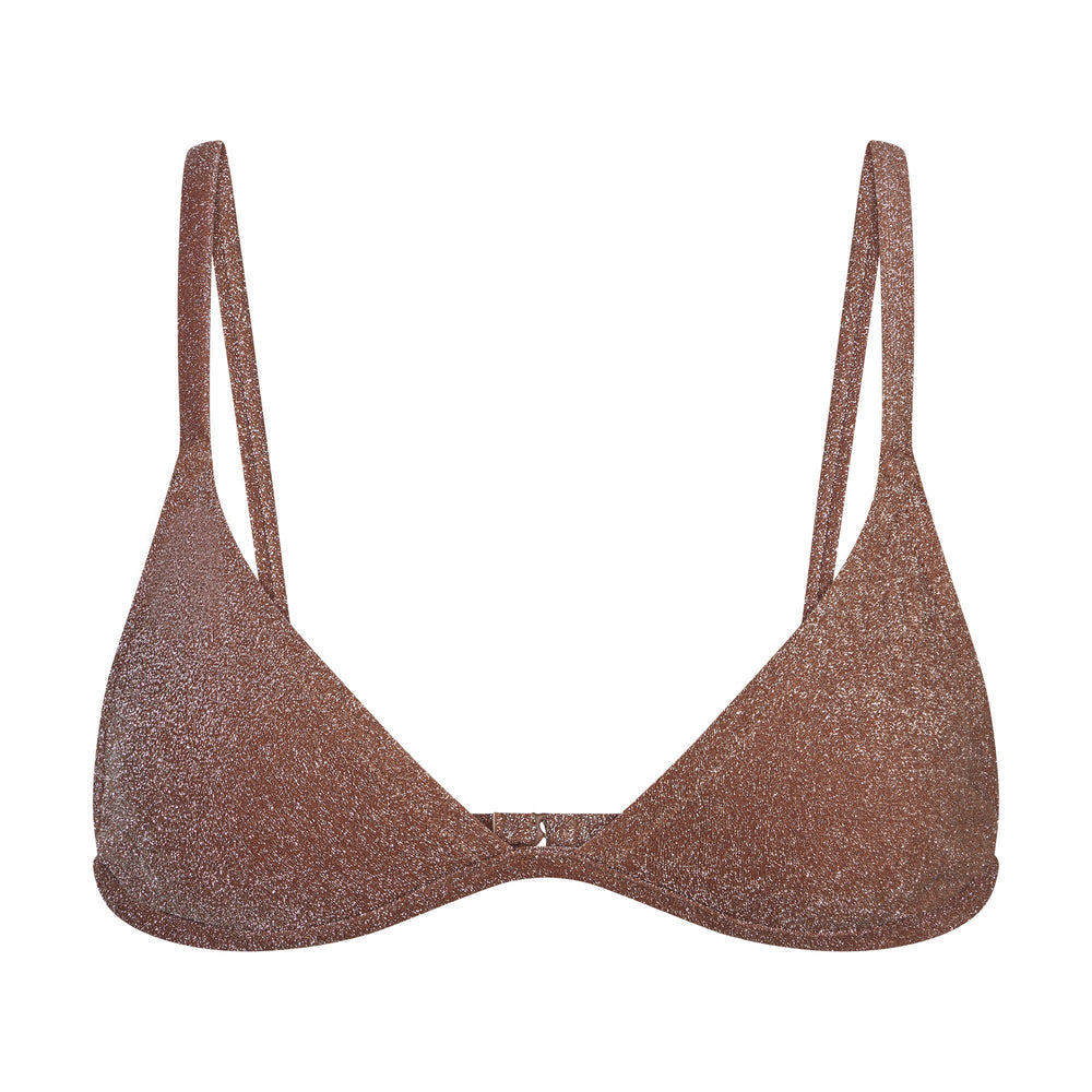 Skims GLITTER SWIM TRIANGLE BIKINI TOP Two Pieces Bruin | 42PSQDLIT