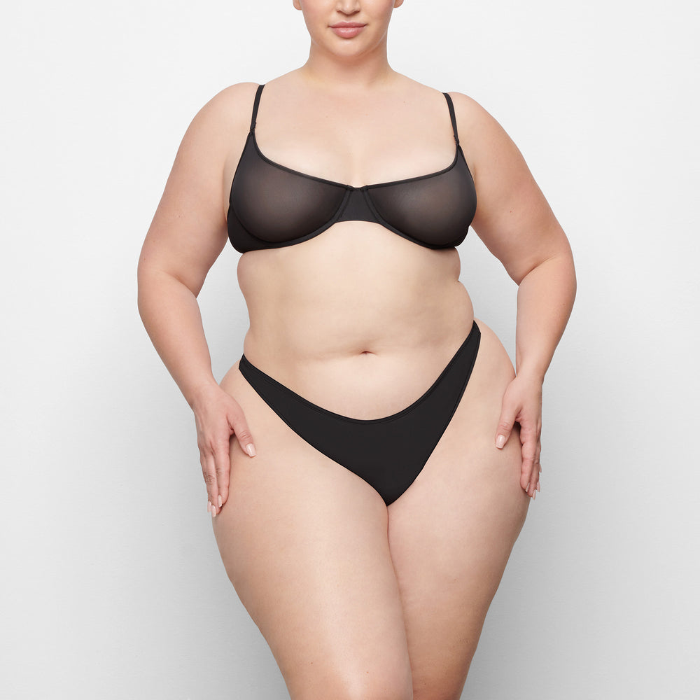 Skims JELLY SHEER DIPPED Thong Zwart | 78TKVGNYO