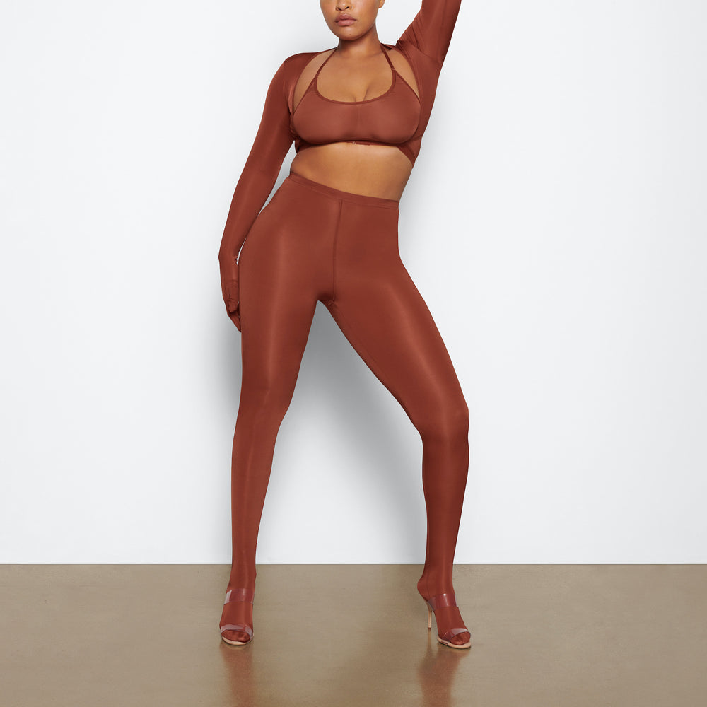 Skims JELLY SHEER FOOTED Leggings Bruin | 94SJIRMPW