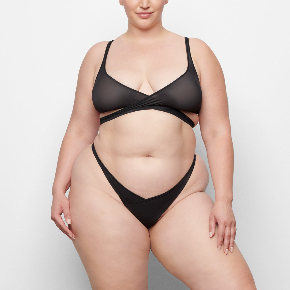 Skims JELLY SHEER HIGH CUT Thong Zwart | 27ZLSGYUR
