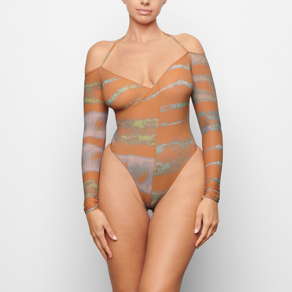 Skims JELLY SHEER Off The Shoulder Bodysuit Bruin | 26PJQFXMA