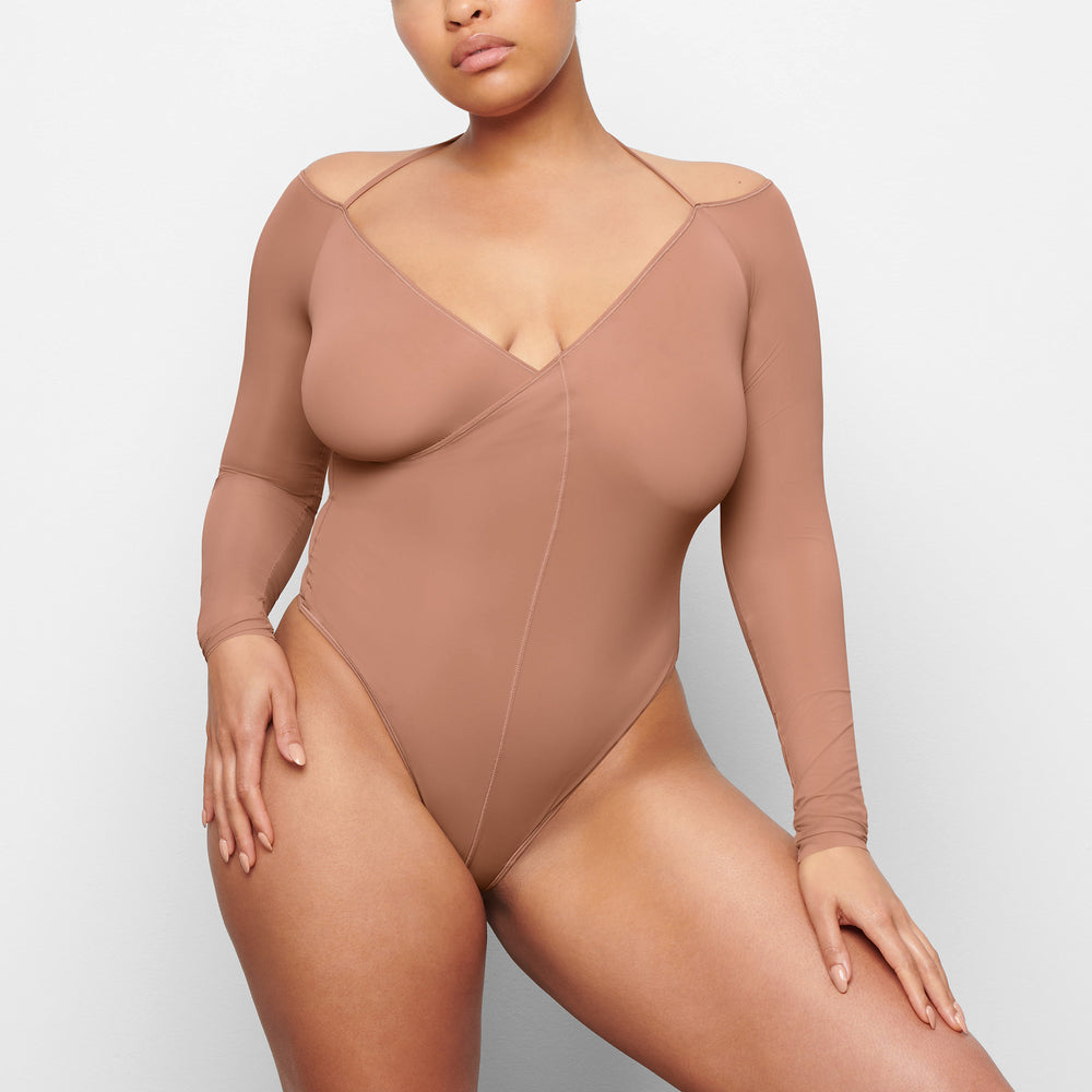 Skims JELLY SHEER Off The Shoulder Bodysuit Abrikoos | 52CKEFVNO