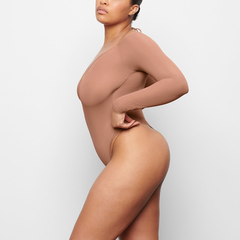 Skims JELLY SHEER Off The Shoulder Bodysuit Abrikoos | 52CKEFVNO