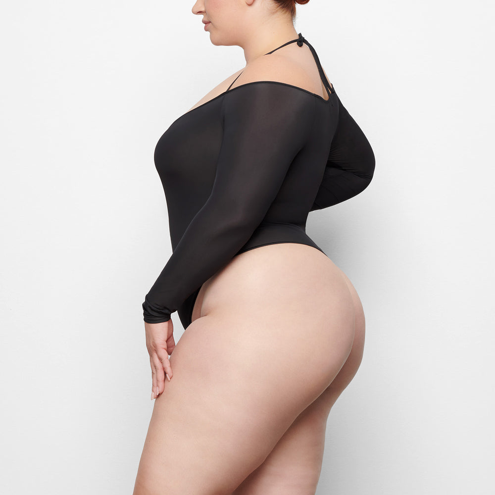 Skims JELLY SHEER Off The Shoulder Bodysuit Zwart | 75LXODNPR
