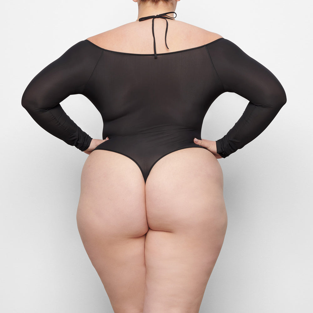 Skims JELLY SHEER Off The Shoulder Bodysuit Zwart | 75LXODNPR