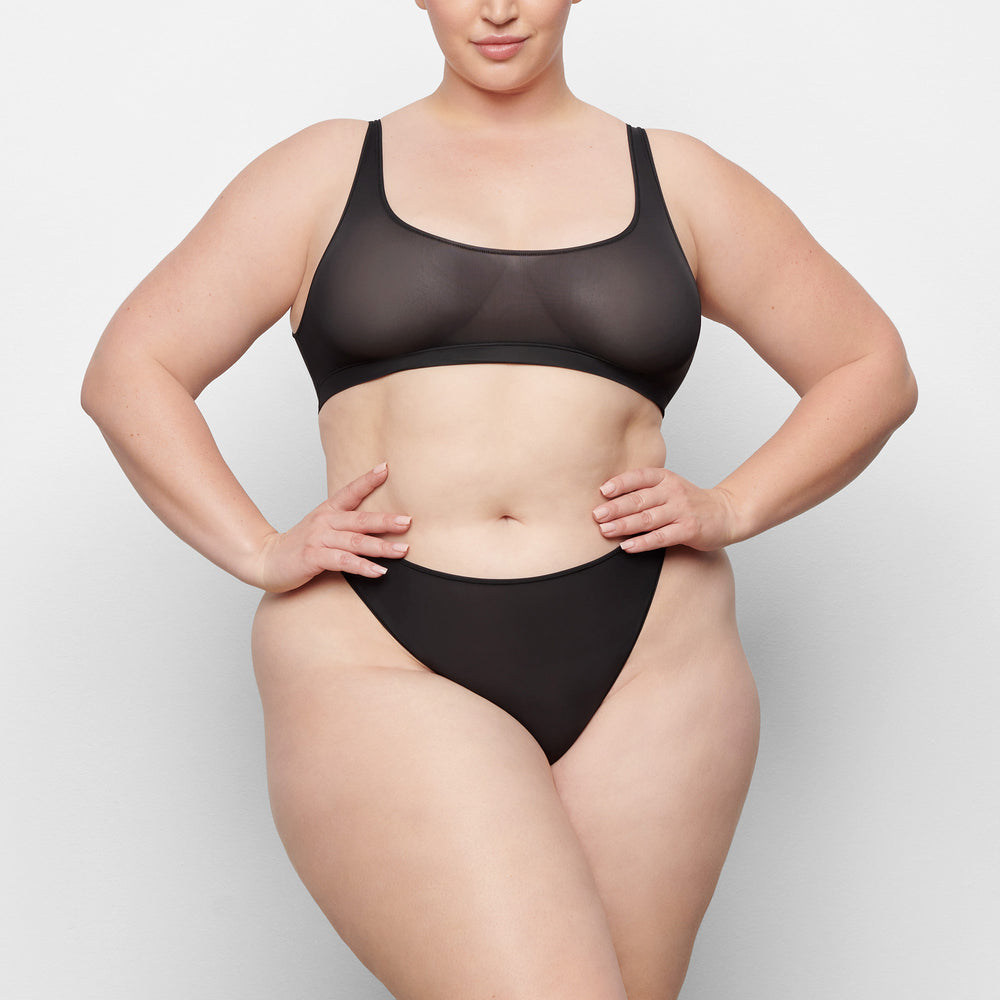 Skims JELLY SHEER SCOOP NECK Bralette Zwart | 67APCITXY