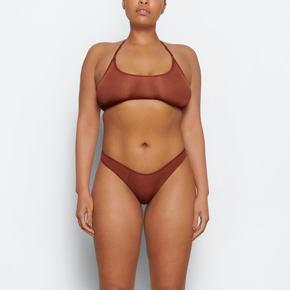 Skims JELLY SHEER SEAMED DIPPED Thong Bruin | 13DTFGOMZ