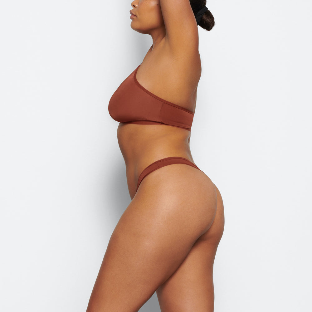 Skims JELLY SHEER SEAMED DIPPED Thong Bruin | 13DTFGOMZ