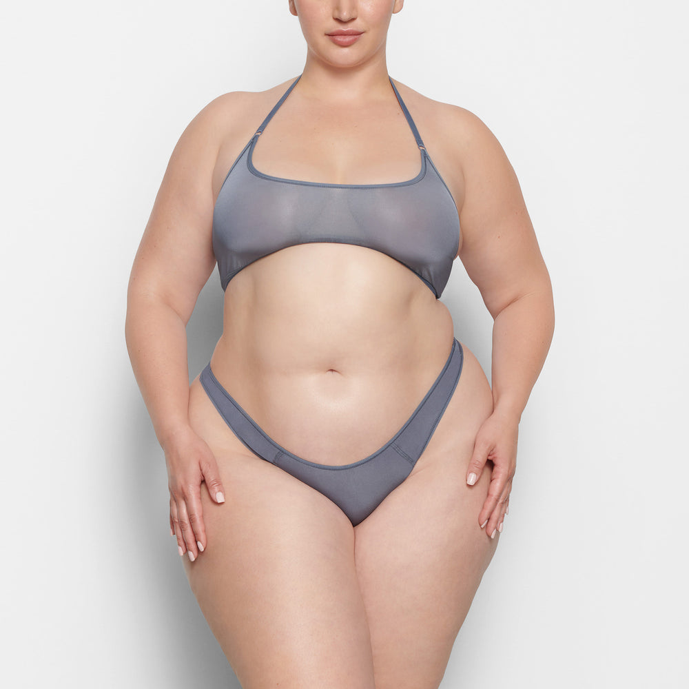 Skims JELLY SHEER SEAMED DIPPED Thong Grijs Blauw | 08DWXUVAO