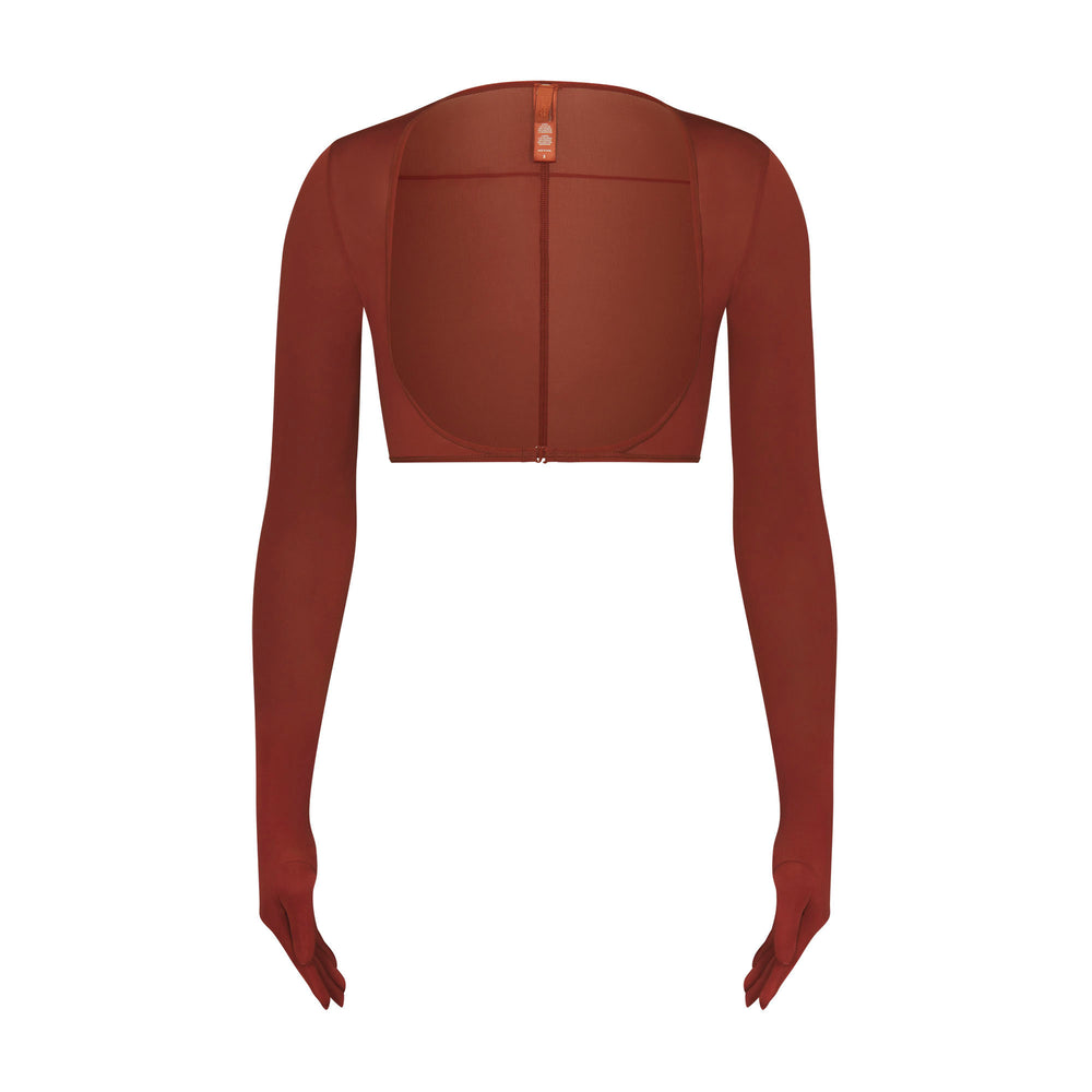 Skims JELLY SHEER SHOULDER SLEEVE Top Bruin | 02LPDHBMV