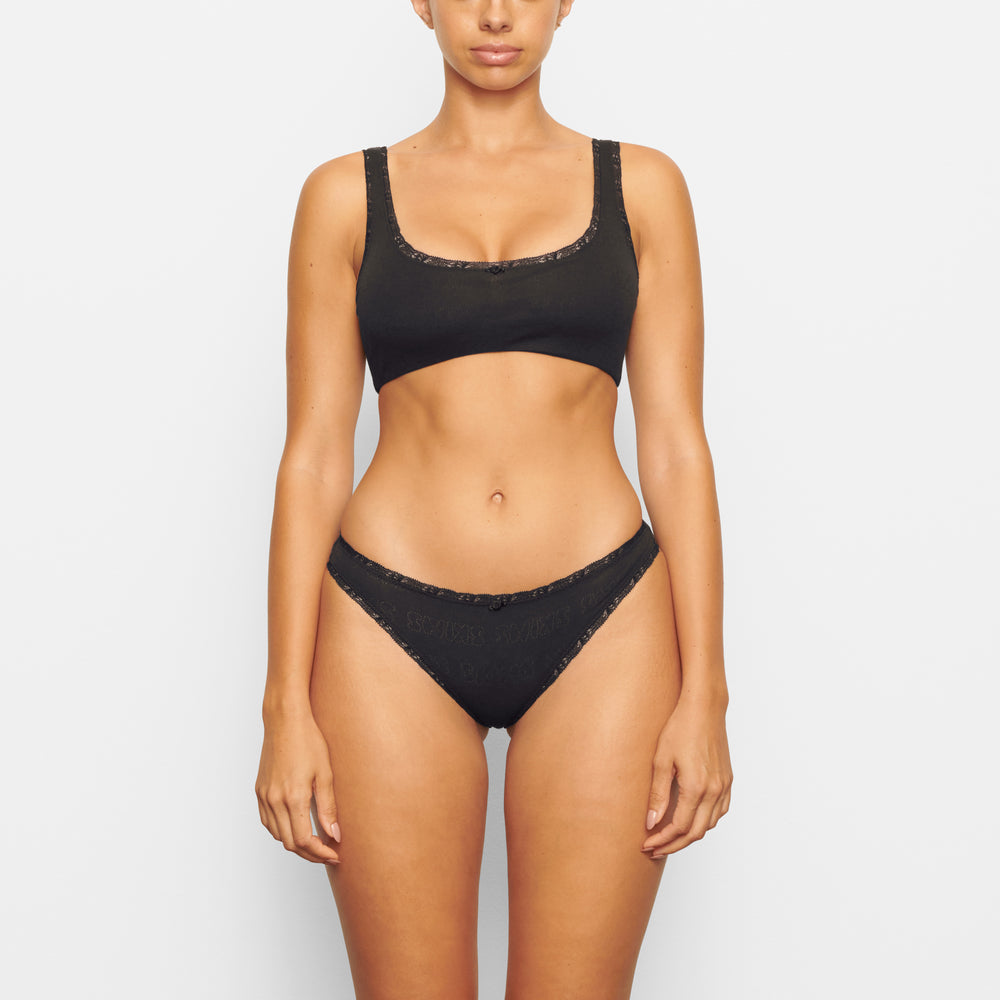 Skims LACE POINTELLE CHEEKY Brief Zwart | 56PYLRZBD