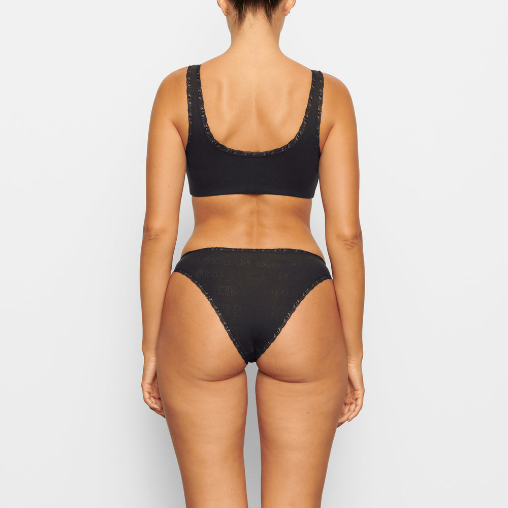 Skims LACE POINTELLE CHEEKY Brief Zwart | 56PYLRZBD