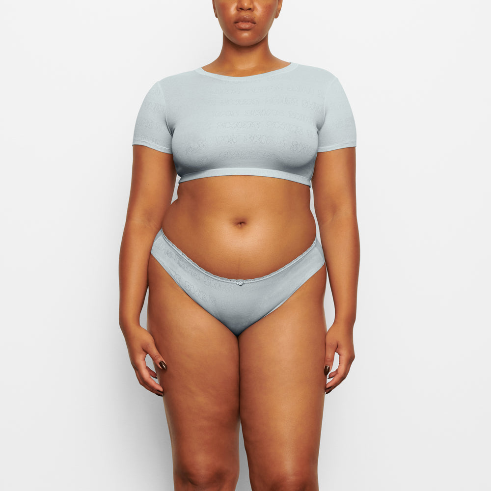 Skims LACE POINTELLE MID RISE Brief Blauw | 70NWFIDTG