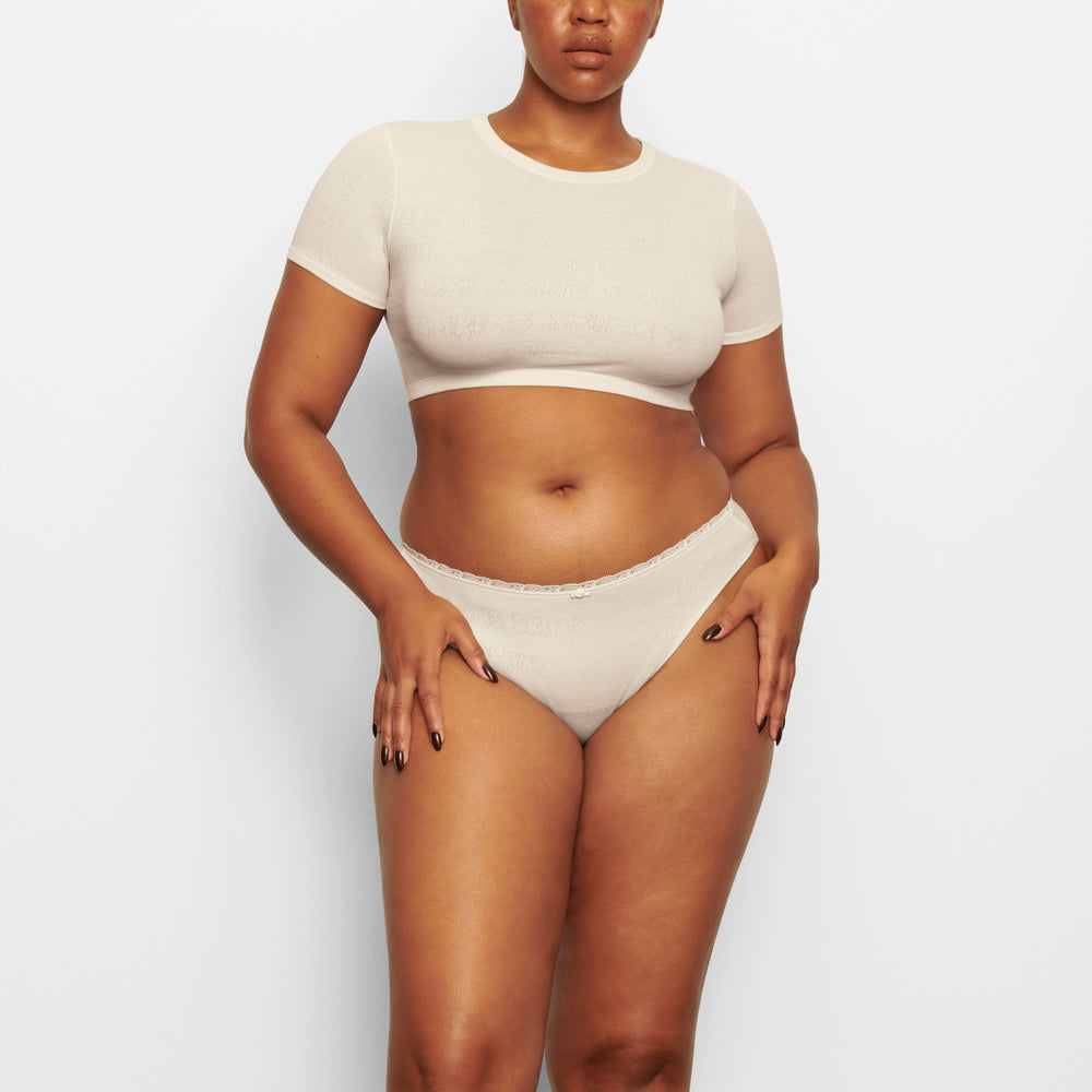 Skims LACE POINTELLE MID RISE Brief Wit | 49VCBLMDN