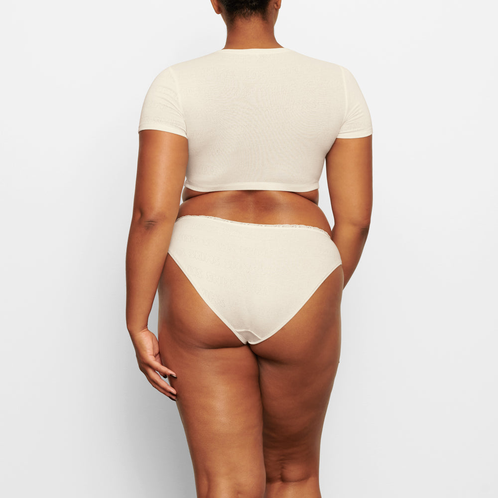 Skims LACE POINTELLE MID RISE Brief Wit | 49VCBLMDN