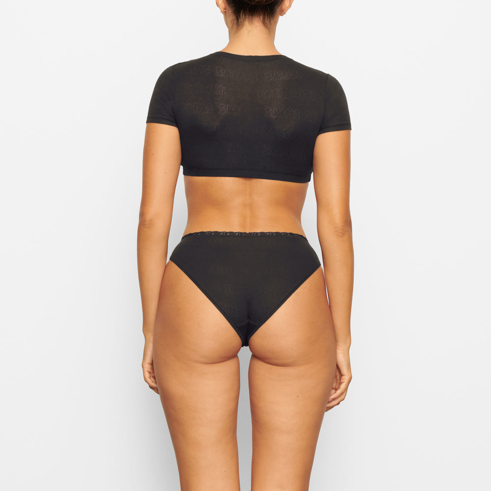 Skims LACE POINTELLE MID RISE Brief Zwart | 73ODMBAGT
