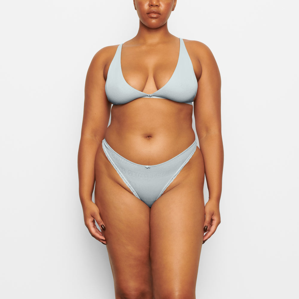 Skims LACE POINTELLE Thong Blauw | 96JLPHVCD