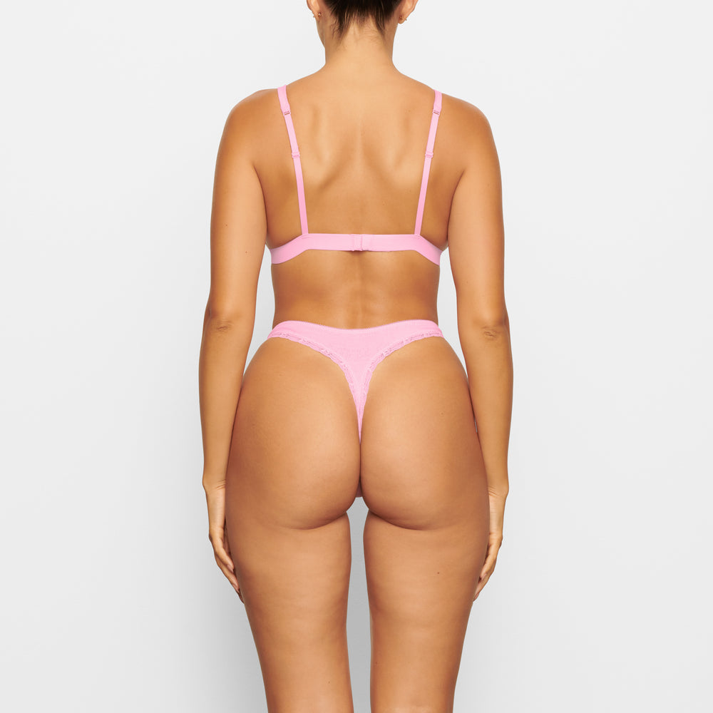 Skims LACE POINTELLE Thong Roze | 91AZKOPFE