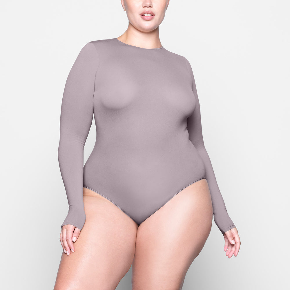 Skims LIGHT ESSENTIAL CREW NECK Long Sleeve Bodysuit Lavendel | 01XZTWLCR