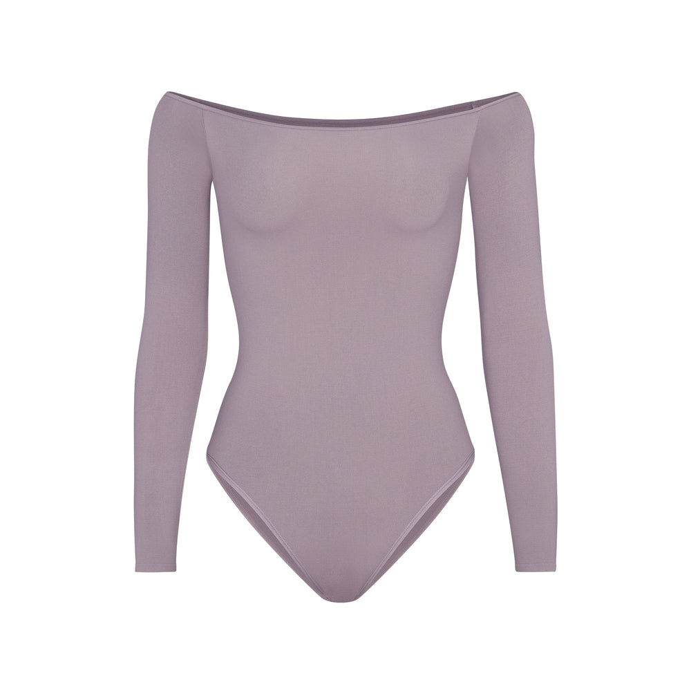 Skims LIGHT ESSENTIAL Off The Shoulder Bodysuit Lavendel | 38ZMLTCNH