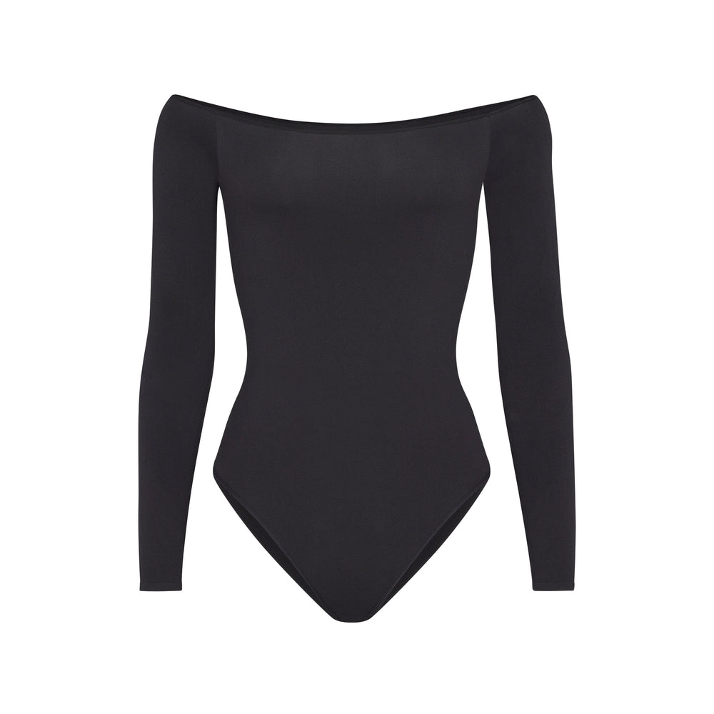 Skims LIGHT ESSENTIAL Off The Shoulder Bodysuit Zwart | 60SMXPWEK