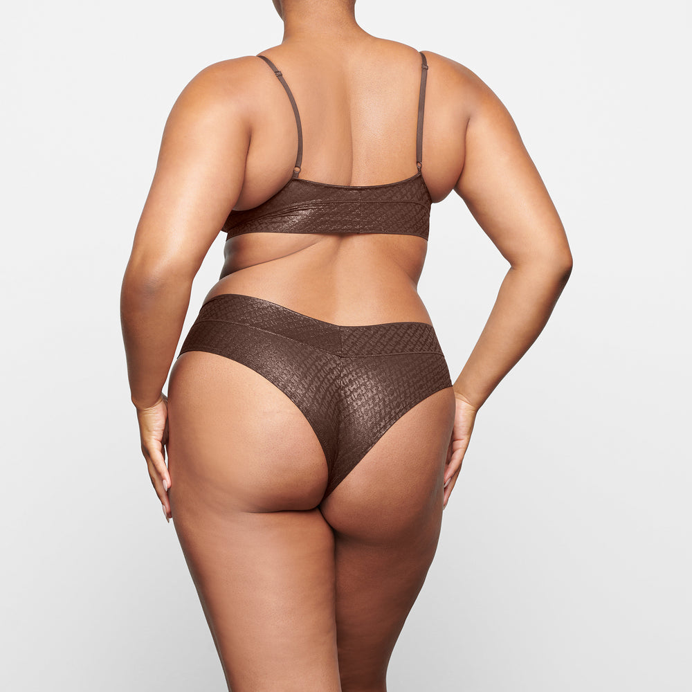 Skims LOGO MESH FOIL Boy Short Chocola | 38CNWVAPZ