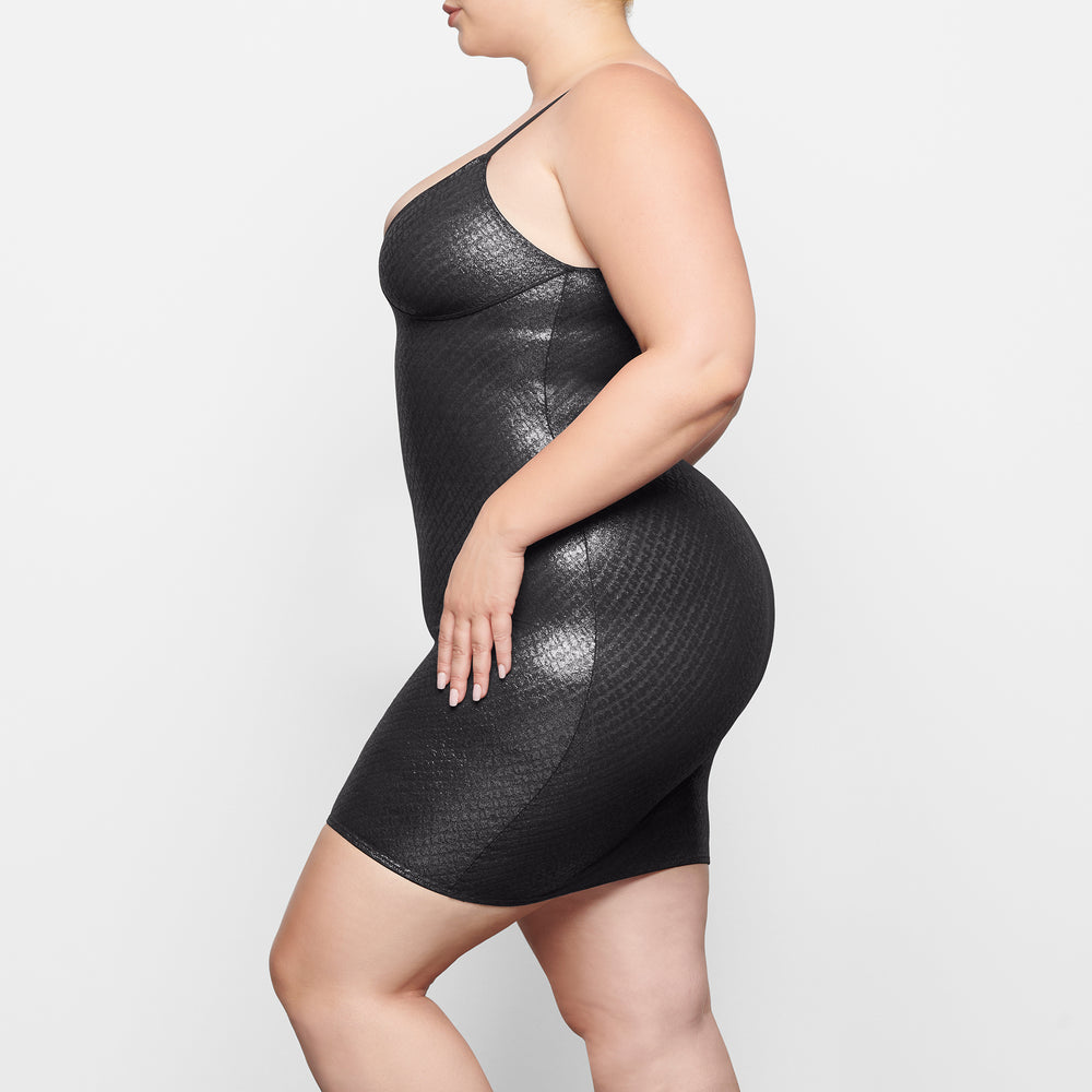 Skims LOGO MESH FOIL CAMI Jurk Zwart | 63NGAKLHE