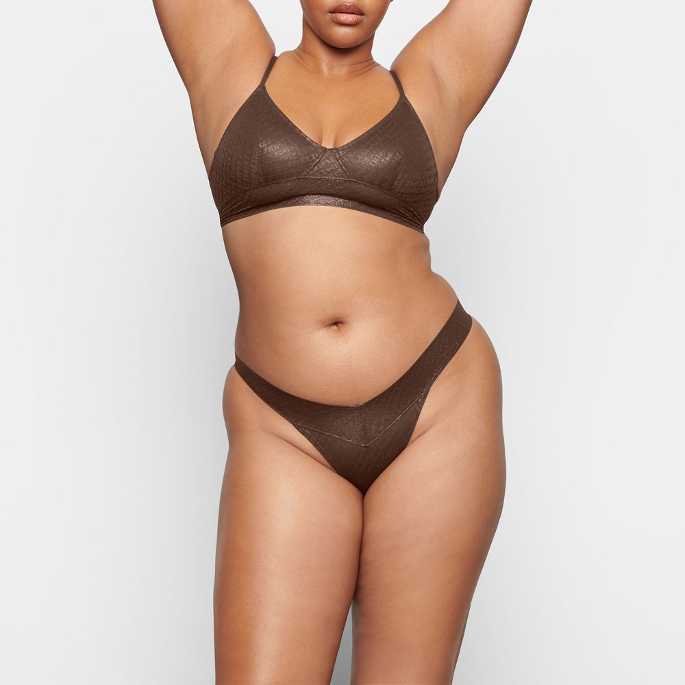 Skims LOGO MESH FOIL CHEEKY Brief Chocola | 06FOVRCIH